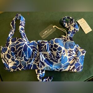 Blue Floral Bikini Top by Watercolors